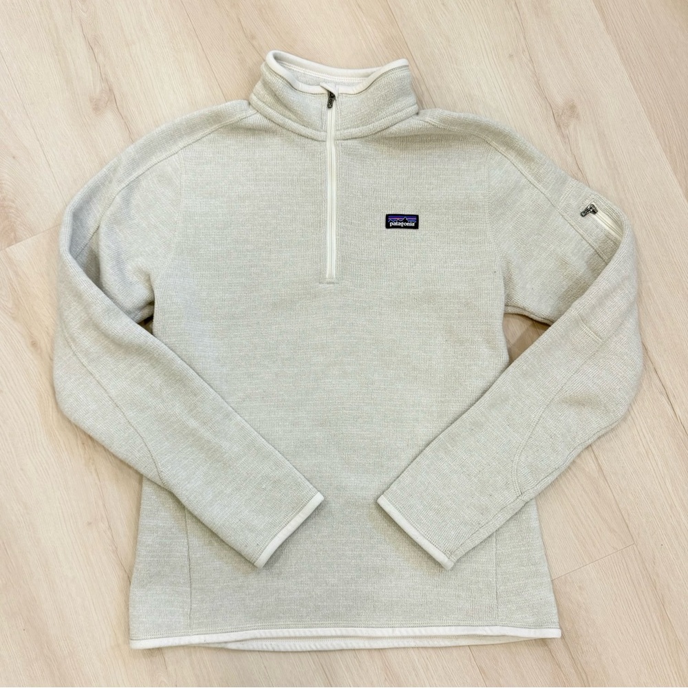 Patagonia Better Sweater Quarter Zip Beige Cream Off White Size Medium M